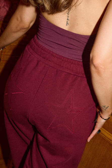 Spodnie Hugger Red Wine - obrazek 10